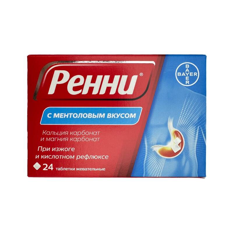 Renni 680/80 mg Mentol N24 Çeynəmə Tablet — mede yanmasi ucun derman antasid